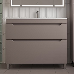 Style Line Тумба с раковиной Остин 100 тауп темный – фотография-2